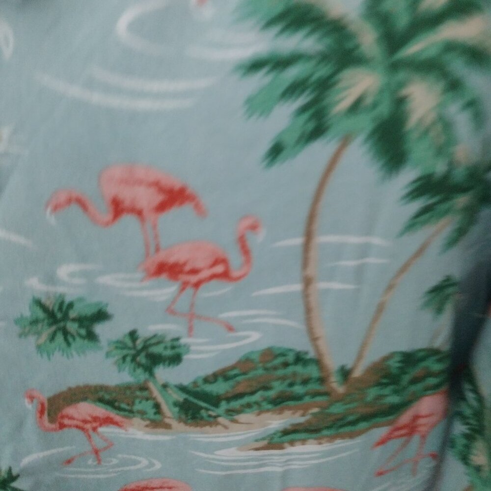 MBX Premium Goods Flamingo Tropical Shirt Mens L Cabana Hawaiian Button Up NWT - Picture 8 of 10